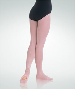 Body Wrappers Girls TotalSTRETCH® Mesh Seamed Convertible Tights