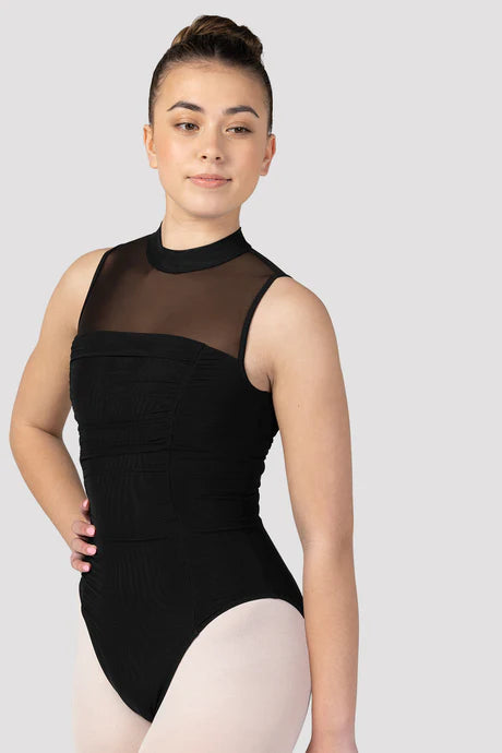 Bloch Women's Ruched Bodice Mock Neck Leotard